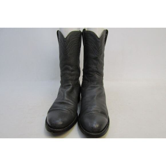 JUSTIN Mens Size 7 D Gray Leather Western Cowboy Roper Boots main image 9